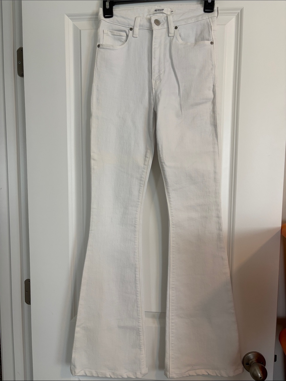 Hudson Jeans White High Rise Extreme Flare Denim Size 25